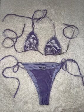 superdown Lavender Velvet Bikini Set
